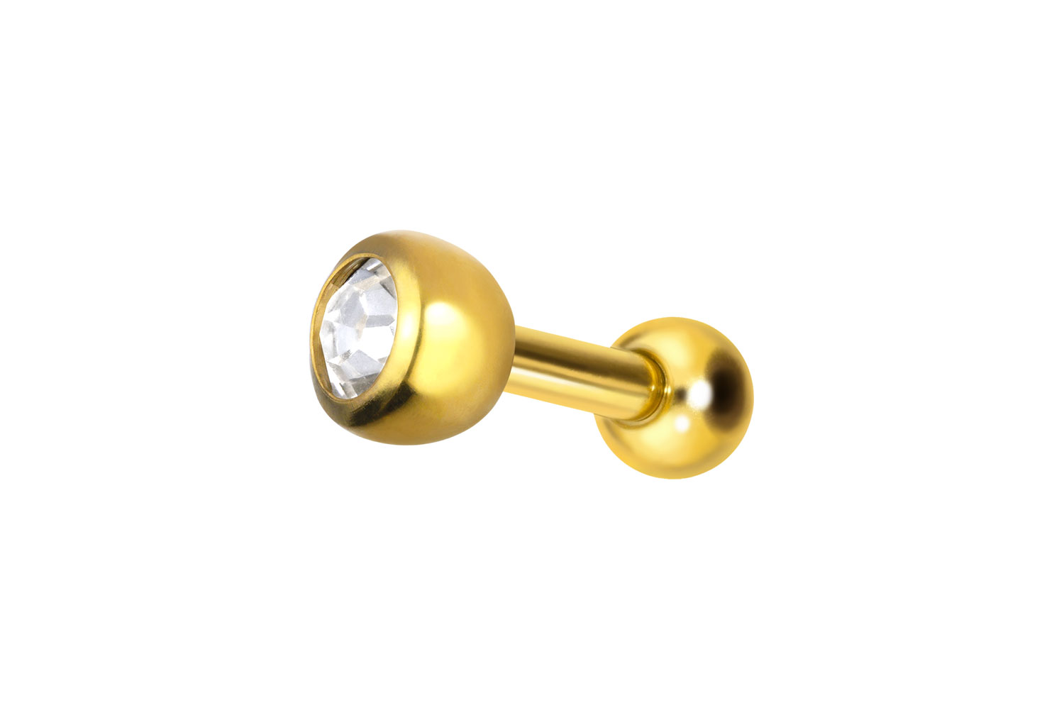 Titan Ohrpiercing mit Innengewinde KRISTALL